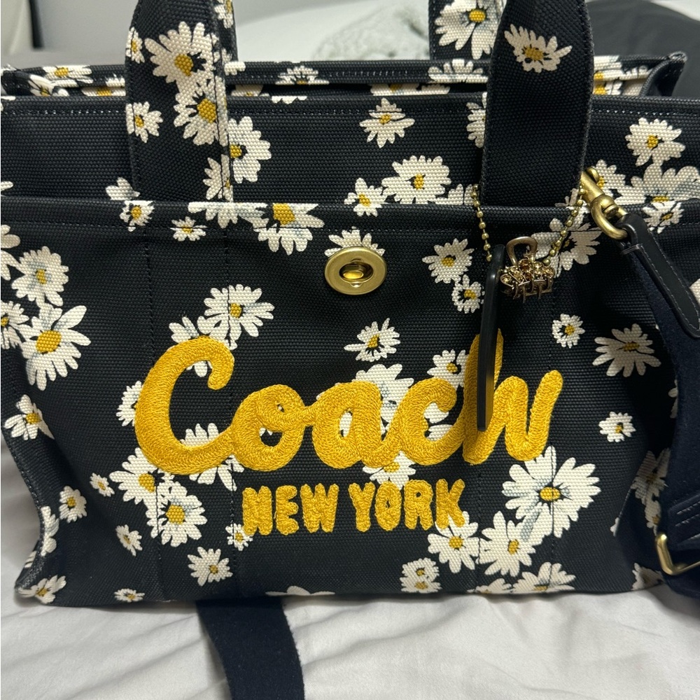 Coach floral cargo tote bag